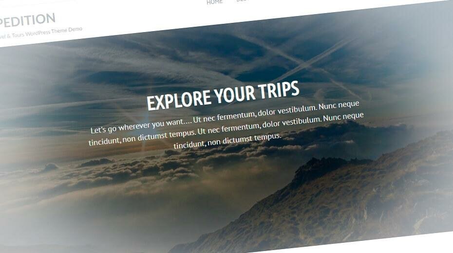Expedition - стильный шаблон туристического сайта WordPress